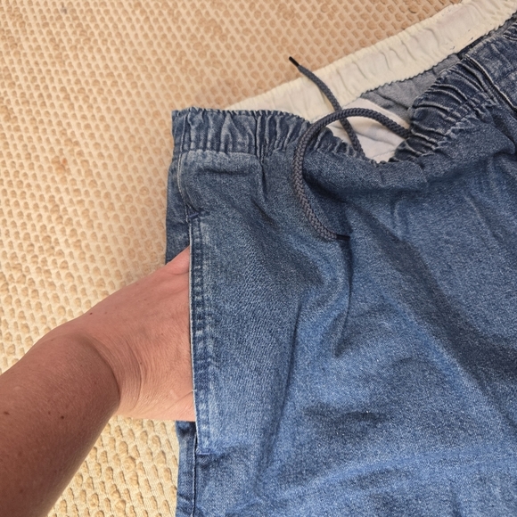 Haband's Casual Joe Jeans Shorts Blue Size Xl  Elastic Waistband - Picture 5 of 12
